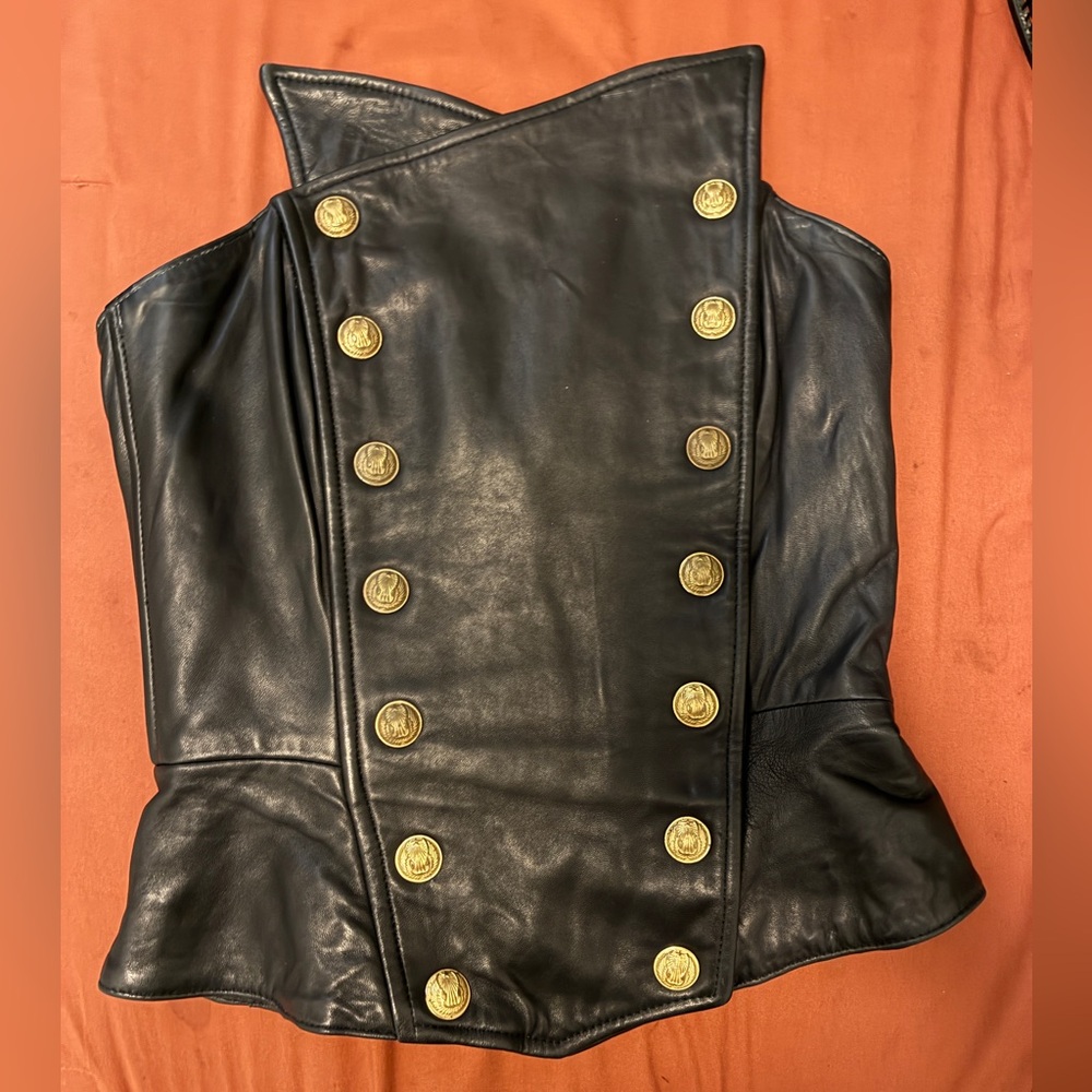 Michael Hoban for North Beach vintage black leather bustier - Picture 3 of 11